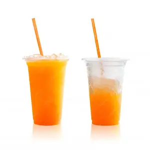 12Oz 14Oz 16Oz 20Oz 100% Phân Hủy Sinh Học Compostable PLA Rõ Ràng Lạnh Uống U Hình Dạng Ly Với Nắp Đậy Sinh Thái Thân Thiện Với Nước Trái Cây Nhựa