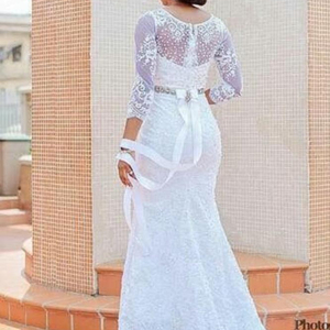 Robe de mariée sirène sur mesure 2024, dentelle de haute qualité pour les fêtes, voiles de mariée, livraison directe - Product Image 1