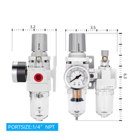 1/4 \ "NPT Combo eau/huile piège séparateur personnalisé filtre à air comprimé régulateur lubrificateur avec support OEM