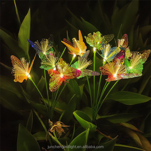 Sợi quang bướm hình dạng ngoài trời con đường trang trí ấm trắng LED năng lượng mặt trời mặt đất cắm ánh sáng giáng sinh Thủ công mỹ nghệ - Product Image 1