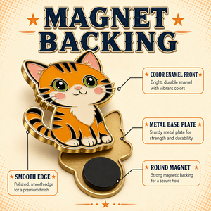 Aimant de réfrigérateur personnalisé en émail, chaton Kawaii, chat noir, chat <span class=keywords><strong>tigré</strong></span>, chat moucheté, en émail dur, métal doré, cadeau mignon pour maman chat - Product Image 4