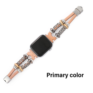 Applicable <span class=keywords><strong>pour</strong></span> <span class=keywords><strong>Apple</strong></span> <span class=keywords><strong>Watch</strong></span> 7 38/40/42/44/41/45mm Bracelet de montre Bracelet de style ethnique Bracelet en cuir - Product Image 6