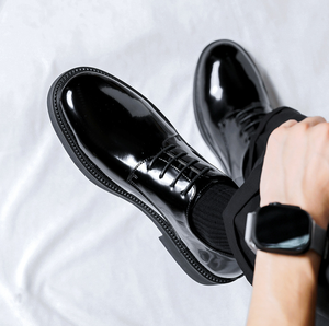 TSB0614 Zapatos de Vestir para Hombre, Uniformes de Oficina, Zapatos de Cuero, Zapatos de Cuero Negro Brillante - Product Image 3