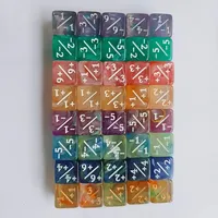 Dés de comptage en acrylique gravés 16 mm +/- – Cubes de comptage marbre Plus/Moins – Dés D6 – Accessoires de jeu de cartes pour statistiques de créatures