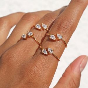 Set <span class=keywords><strong>di</strong></span> Anelli in Argento Sterling 925 Regolabili Placcati Oro con Pietre Naturali Sfaccettate Rosse Nere <span class=keywords><strong>Rosa</strong></span> Verdi <span class=keywords><strong>Pietra</strong></span> <span class=keywords><strong>di</strong></span> <span class=keywords><strong>Luna</strong></span> per Donne - Product Image 2