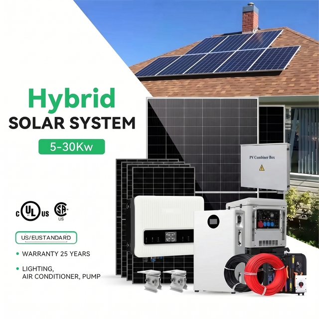 3.54kw Cap 10-64kwh Hybrid Solar Power System for Home Use 3 Phase Grid Photovoltaic Energy Plant with Smart Inverter