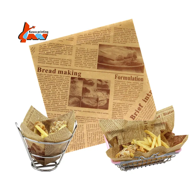 Bruine Vetvrij Papier Wikkelen Shoarma Verpakking Food Grade Kraftpapier Burger Wrapper