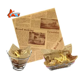 ब्राउन greaseproof कागज लपेटकर Shawarma पैकेजिंग खाद्य ग्रेड क्राफ्ट पेपर बर्गर आवरण