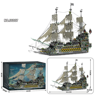 Ensemble de blocs de construction du bateau pirate Flying Dutchman, jouet éducatif, kit de modèles, cadeau pour enfants, garçons et filles, à exposer