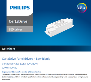 ไดรเวอร์ไฟ LED แบบ AC-DC ยี่ห้อ PHILIPS CertaDrive รุ่นพลาสติก กำลังไฟ 20W-42W สำหรับไฟดาวน์ไลท์ ไฟสปอตไลท์ และไฟแผง - Product Image 6
