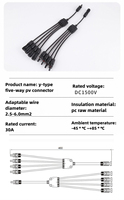 Connecteur en Y Premium Mc.4 3 en 1, solution étanche IP68 pour systèmes solaires, 1500V 30A