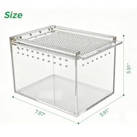 Grande cage d'élevage moderne en acrylique transparent pour reptiles, insectes, tarantules, amphibiens, chenilles, escargots, boîte d'alimentation pour exposition