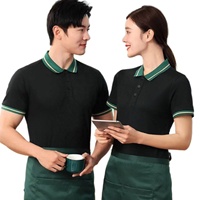Uniformes de serveur de restaurant en 8 couleurs, polos avec logo personnalisé, uniformes de hôtesse