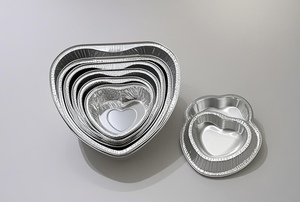 250ml nóng bán hình trái tim Bánh Pan dùng một lần lá khay nướng hộ gia đình nhôm lá container Nướng Lá món ăn nướng - Product Image 3