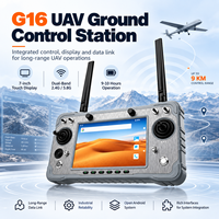 Station de contrôle au sol pour drone Android G16 7 pouces, portée 9 km, 2,4 GHz, 5,8 GHz, avec lien vidéo et de données, et récepteur GR01
