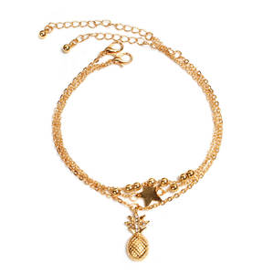 महिला स्टेनलेस स्टील के लिए भारतीय डांस टैंकरों में गोल्डन सिल्वर अनानास स्टार डिजाइन फैशन गहने लक्जरी - Product Image 4