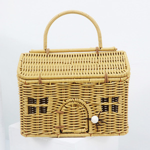 Rattan Gift Basket <b>Box</b> Case 24x14x18cm Wedding Decoration Favors Handbag - Product Image 3