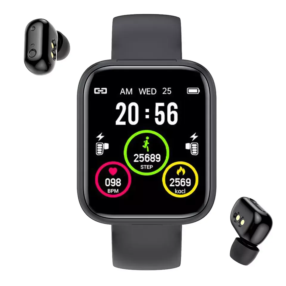 2022 X5 2 In 1 Waterproof Smart Watch Wireless Earphone Heart Rate Monitor Music Fitness Watch With Headset