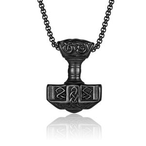Collier marteau de Thor en argent tibétain, pendentif unisexe, cadeau, bijoux à la mode - Product Image 5