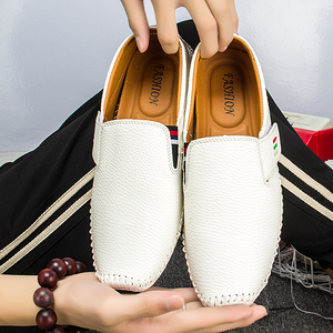 Mocassins en cuir de haute qualité pour hommes, grande taille, décontractés, à enfiler, chaussures plates pour hommes, chaussures de conduite tendance - Product Image 2