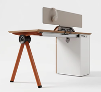 Bureau individuel moderne haut de gamme avec écran de séparation de 9 mm, hauteur réglable, gestion de l'alimentation écologique, ventilateur de refroidissement CPU