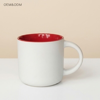 Mug en céramique blanc 14 oz avec logo personnalisé et couleurs contrastées, style nordique mignon, pour café, cadeau original