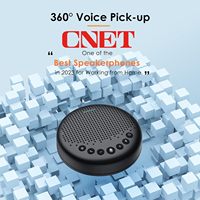 Haut-parleur et microphone de conférence EMEET Luna 360 °   Haut-parleur USB avec réduction de bruit vocal et indicateur, fonction Daisy Chain pour plusieurs utilisateurs
