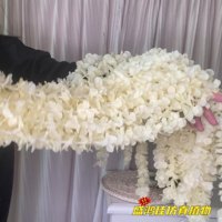 Decoración de Fondo para Boda de 100 cm, Guirnaldas Largas de Poinsettias, Flores Colgantes de Glicinia Rosa para Techo