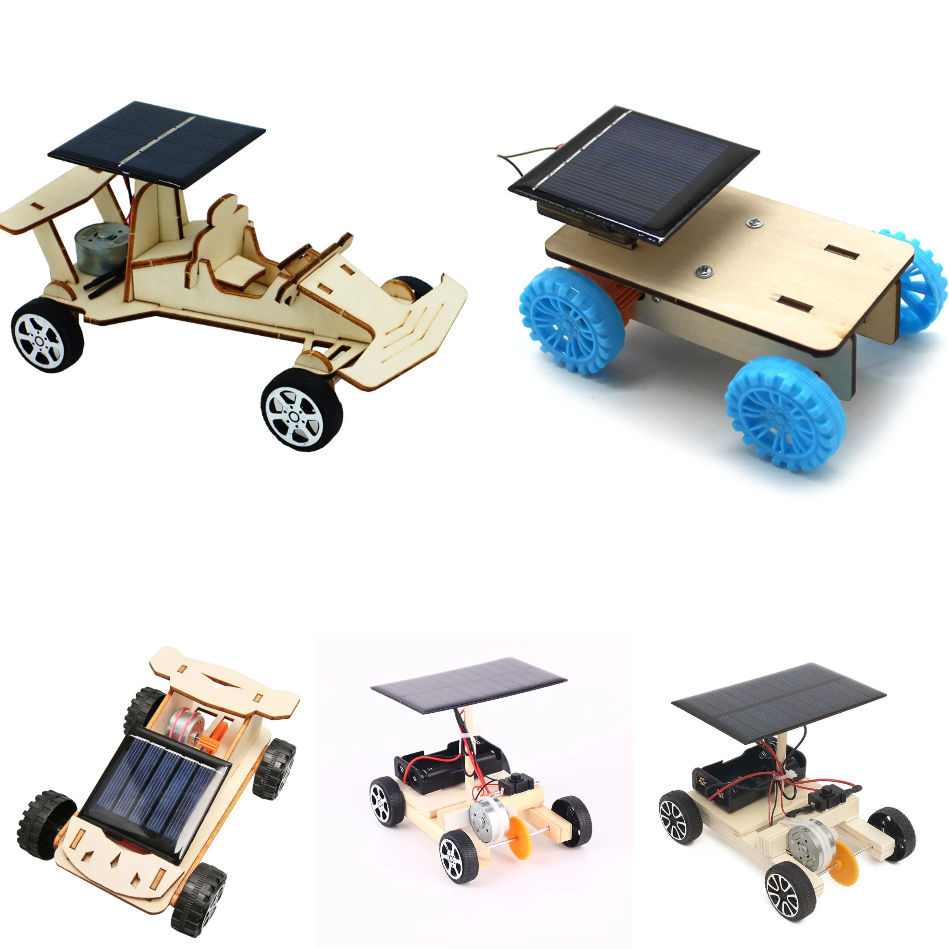 Puzzle 3D personalizzati giocattoli solari per auto fai da te giocattoli di ingegneria scientifica fai da te STEAM Fun kit per studenti in legno STEM Toys regalo in legno