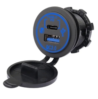 Chargeur de voiture USB PD et QC3.0 multi-ports USB 12V Prise de courant de charge USB Charge rapide Type c Base de chargeur de voiture fixe