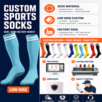 Chaussettes de sport confortables antibactériennes avec logo personnalisé, mélange de coton, hauteur genou, pour usage professionnel, tricotées et respirantes