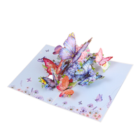 Invitation papillon colorée gravée au laser pliable 3D Carte de remerciement faite en papier Cadeaux pour les mariages Fête des enseignants Amour
