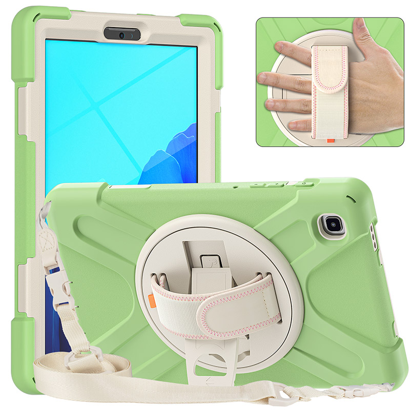 2021 популярный толстый силиконовый бампер с ремнем на руку вращающаяся подставка Прочный чехол для планшета Samsung Galaxy Tab A7 Lite 8,7 T220 T225