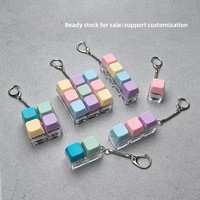 3pcs Mini Keyboard Fidget Toy Keychains Fun Stress Relief Buttons Portable Keyring Toys