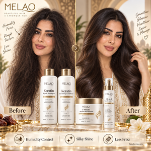 Ensemble Shampooing et Après-Shampooing à la Kératine Marque Blanche Sans Sulfate Sans Parabène à l'Huile d'Argan Lissant et Réparateur pour Femmes - Product Image 1