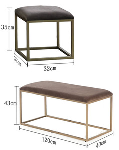 Gold Iron Sofa Bed End <strong>Stool</strong> Bedroom <strong>Dressing</strong> <strong>Table</strong> Clothing Store Shoe <strong>Stool</strong> - Product Image 5