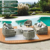 Outdoor-Möbel Sofa-Stuhl-Set aus Metall Multifunktional Luxuriös für Innenhöfe Villen Wohnzimmer Freiluftgärten Hotels