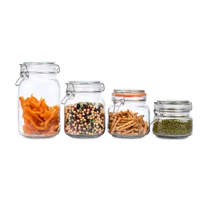 Hot Selling Lebensmittel behälter Glas Kilner Jar 500ml 750ml 1000ml 1500ml Siegel Glas Vorrats glas mit Metalls chloss