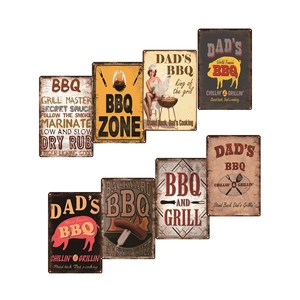 <span class=keywords><strong>Plaque</strong></span> métallique en fer blanc pour Barbecue, signes rétro, décoration murale en métal, Zone de fête, Bar, Pub, cuisine, signes Vintage, peinture - Product Image 1