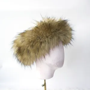 도매 패션 겨울 모피 머리띠 모자 크리스마스 모피 무지개 모자