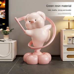 Adorno de Cerdo de Resina Estilo Crema, Decoración Ecológica para el Hogar, <span class=keywords><strong>Porche</strong></span>, Sala de Estar, Cumpleaños y Graduaciones - Product Image 4