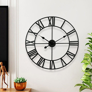 Modern Minimalist Wrought Iron <strong>Clock</strong> Decoration <strong>Clock</strong> Circular <strong>Silent</strong> <strong>Wall</strong> <strong>Clock</strong> - Product Image 1