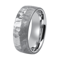 Bague en titane martelé à la mode en acier inoxydable avec bague TIZTI météorite Muonionalusta bijoux de luxe