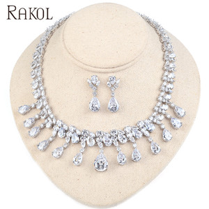 RAKOL SP067 Ensemble de bijoux de mariage de luxe en zircon CZ pour mariée - Product Image 6
