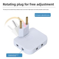 Adaptateur de voyage multi-prises EU 2 broches pliable, répartiteur de prises Euro, couleurs rose, bleu, blanc, adaptateurs de voyage en gros