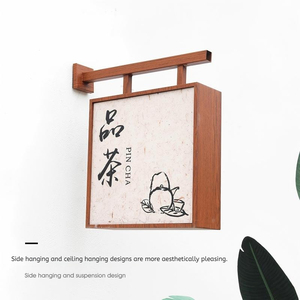 Letrero Luminoso LED de Doble Cara con Borde Empotrado y Textura de Madera, Resistente al Agua para Exteriores, Personalizable para Tiendas - Product Image 2