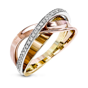 Elegante Anello Minimalista a Tre Tonalità con Design Geometrico, Gioiello da Donna alla Moda per Uso Quotidiano, Regalo Chic - Product Image 1