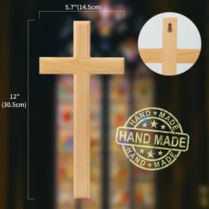 Religious Wooden Crafts Cross Christian Crosses Carved Hand Fit Small Wooden Cross