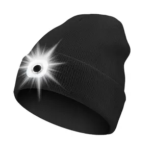 LED発光帽子ニット帽子ナイトランニングライディング照明暖かく冷たいランプキャップBluetooth卸売メーカーを作ることができます