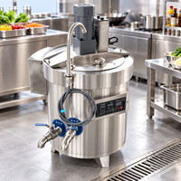 Bain-marie à gaz en acier inoxydable à chauffage indirect pour la production professionnelle de sauces et de soupes